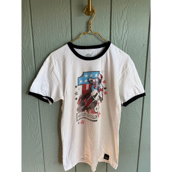RARE Harley Davidson 1 Museum 1978 Ringer Tee, Large - Picture 1 of 4